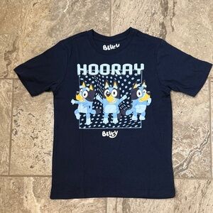 NWT Size Small (6-7) Bluey "Hooray" Navy Graphic Tee